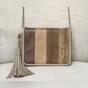 AllSaints Bansho Genuine Snakeskin Shoulder Bag